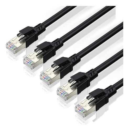 Cabneer Cable Ethernet Cat8 De 3 Pies (paquete De 5), 40 Gb.
