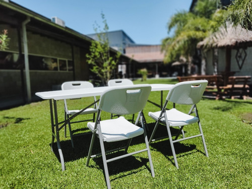 Imagen 7 de 10 de Juego Jardin Mesa Plegable Y 4 Sillas Lusqtoff Mms-8 Cuotas