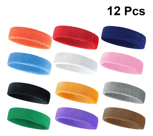 12 Piezas Transpirable Diadema Absorbente Del Sudor Conjunto