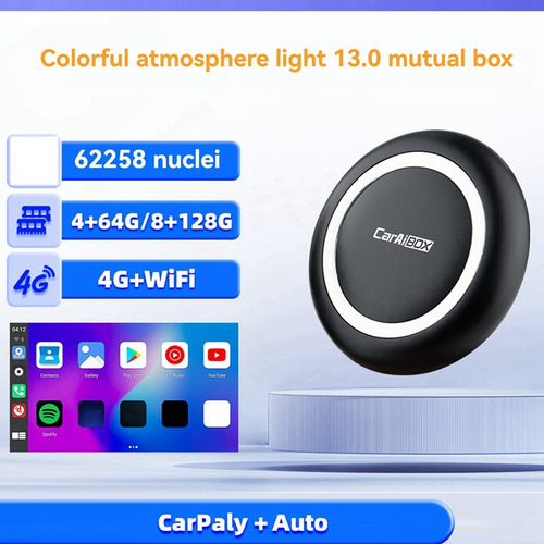 Carplay Ai Box Android 13 8 G +128 G Qcm6225 8 Núcleos Inalá