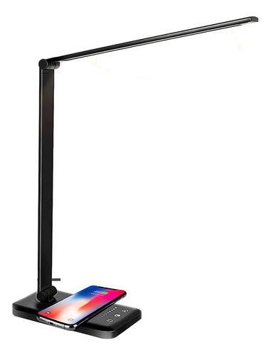 Lampara Led De Escritorio Gadnic Carga Magnetica 5 Colores Color de la estructura Negro Color de la pantalla Negro