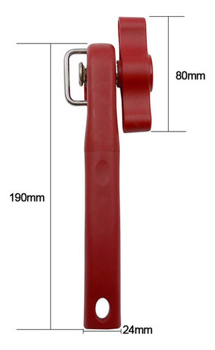 Abrelatas De Plástico Con Corte Lateral Rojo