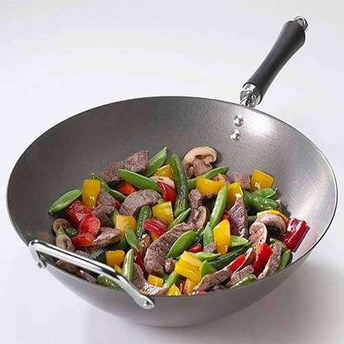 Wok Con Mango Acero Aluminizado 22 Cm Nordicware Color Negro