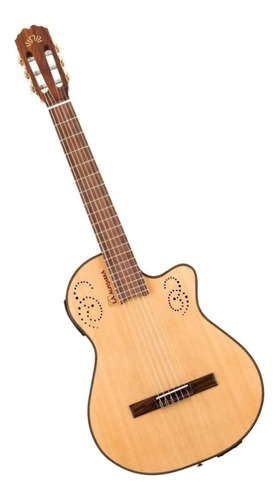 Imagen 2 de 3 de Guitarra criolla electroacústica La Alpujarra 300KEC natural