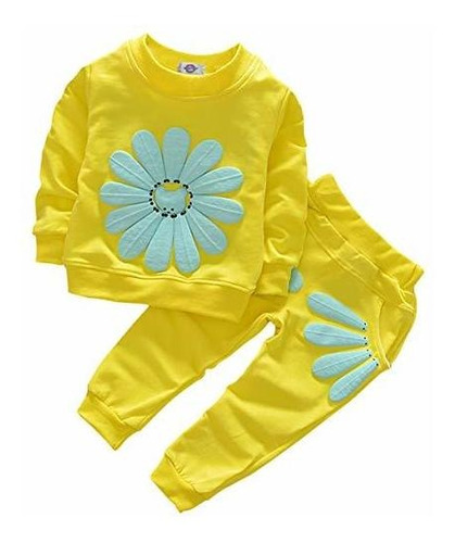 Conjunto De Ropa De Girasol De Manga Larga Y Pantalones 2pcs