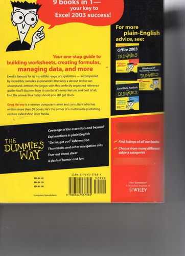 Microsoft Office Excel 2003 For Dummies All In One Desk Refr