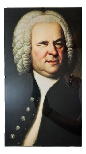 Cuadro Retrato De J. S. Bach: El Guiño De Bach 44,5 X 25 Cm.