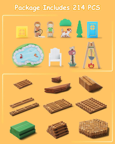 Juego De Bloques Sainsmart Jr. De 214 Piezas Cabana