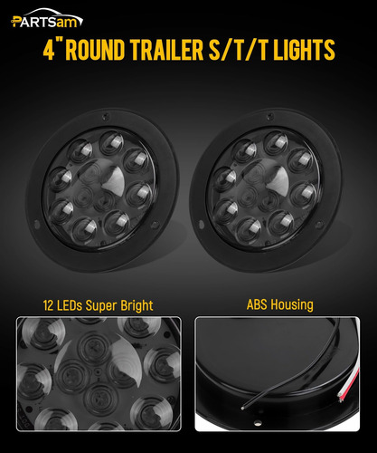 Partsam Led Retraje Reaca Leches Lens Led De 4 Pulgadas, 2 U