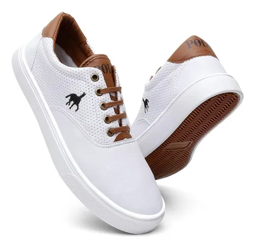 Tenis Sapatenis Branco Masculino Polo Imperial Promoção Leve