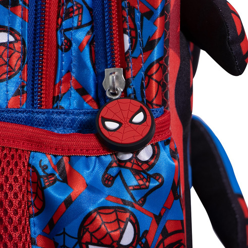 Mochila Spiderman Con Luz Original Ruz Kinder Con Ruedas Rojo Liso