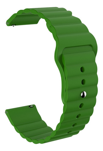 Pulseira 22mm Ondulada Para Samsung Watch 3 45mm Sm-r845 Cor Verde Oliva