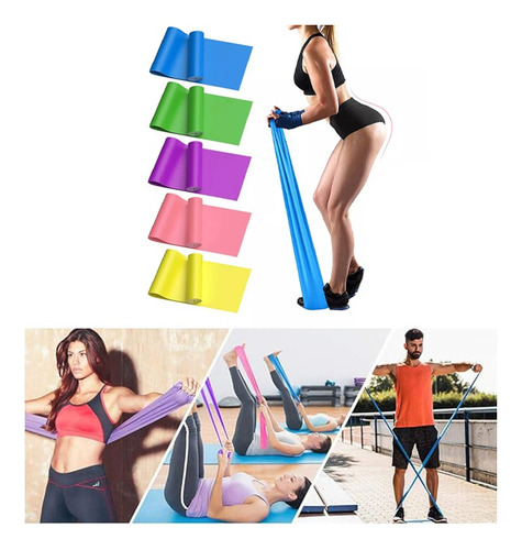 Bandas Elásticas De Resistencia Para Ejercicio Fitness Y Yoga, Set De 5 Piezas, Ideal Para Entrenamiento De Estiramiento, Fortalecimiento Y Flexibilidad, Incluye Cintas De Yoga Y Cuerdas De Tracción