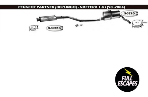 Silenciador Delantero Y Trasero Partner Nafta 1.4 I 98-2004