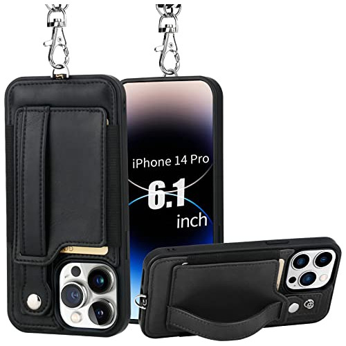 Funda Cartera Para iPhone 14 Pro Negro Pu Leather-025