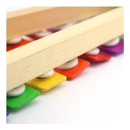 Xilofone / Metalofone Vanguarda Infantil Com 8 Notas Baqueta Cor Colorido