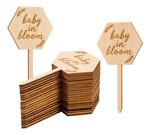 Etiqueta Hexagonal «baby In Bloom» Ecuerdo Shower 40 Para