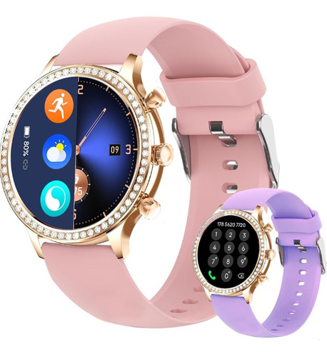 Reloj Dama Smartwatch G12 Pro Con Piedras Doble Pulso