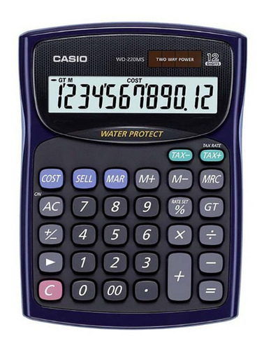 Calculadora De Sobremesa Casio Wd-220ms-bu Azul