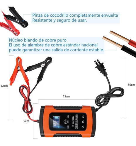 Imagen 9 de 9 de Cargador Inteligente De 12v Para Batería De Auto/motocicleta