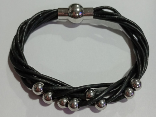 Original Y Moderna Pulsera De Acero Quirúrgico Y Caucho. 