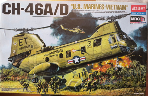 Ch 46 A /d Us Marines Vietnam Academy 1/48 Impresionante Kit