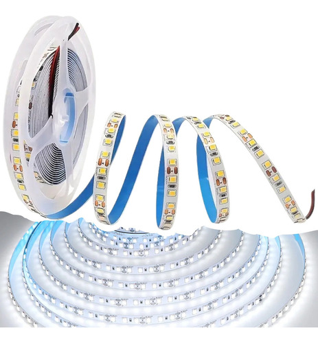 Rollo Led Unicolor Blanco Frío 2835 De 5 Metros 120 Leds Por Metro Recortable Tira De Luces Led Con Alta Intensidad De Brillo Marca Dosyu