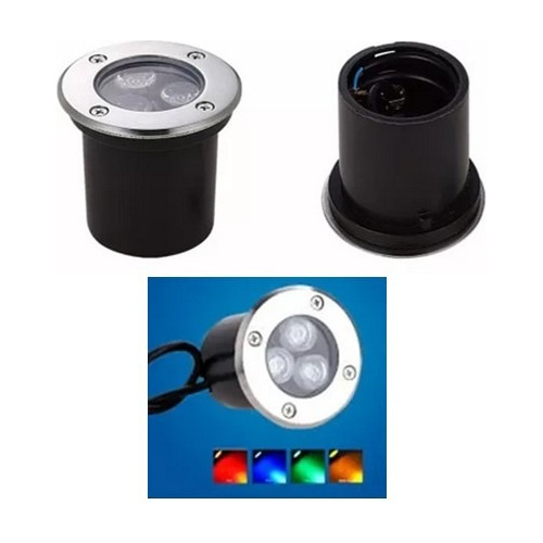 Lampara Reflector Led 3w Rgb Para Piso Empotrable Exterior