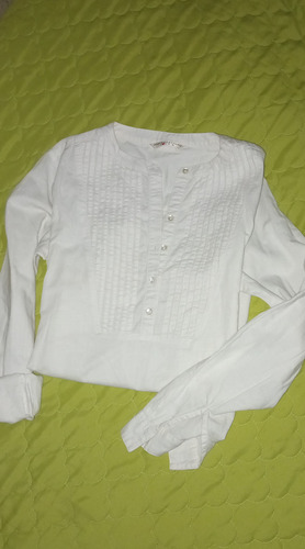 Camisa Camisola Blusa Blanca Talle S De Algodon Poco Uso