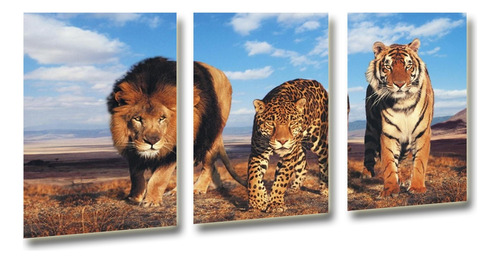 Cuadro Decorativo León Leopardo Tigre Ideal Para Sala  50x90