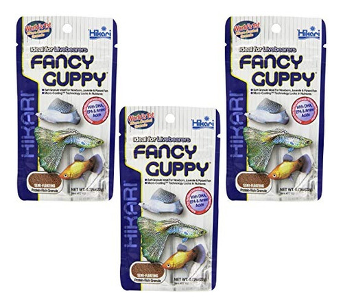 (3 Pack) Hikari Usa Tropical Fancy Guppy Para Salud De Las M