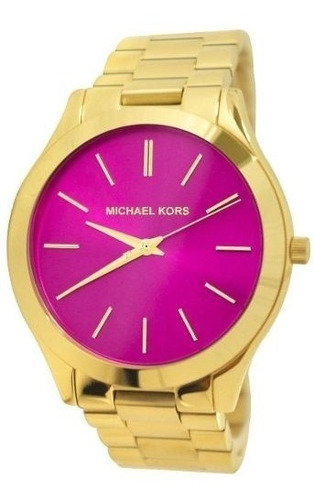 Relógio Michael Kors Mk3264 Runway Pink Dourado Original