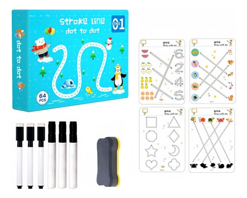 M Caderno Infantil Com Caneta E Borracha Apagáveis