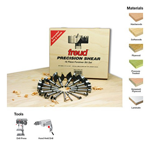 Juego De Brocas Forstner Freud Pb-100: 1/4puLG A 2-1/8puLG