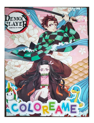 Demon Slayer Kimetsu Yaiba Paq 50 Libros Colorear Iluminar