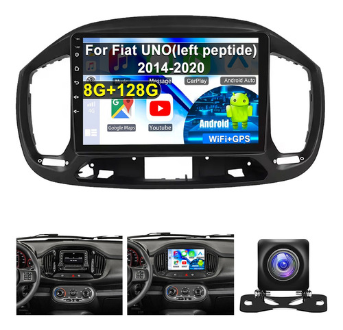 Auto Estéreo Para Fiat Uno 2014-2020 Carplay 8+128g Wifi Fiat Uno 2014-2020