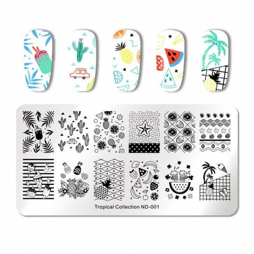 1 Placa Rectangular Nicole Diary Tropical Collection 