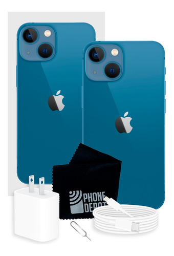 Apple iPhone 13 128 Gb Azul Con Caja Original + Protector (Reacondicionado)