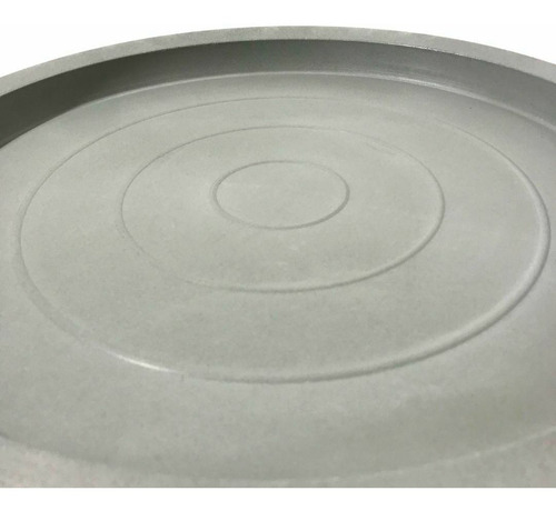 Prato Redondo 41cm Para Vasos De Planta De Chão Polietileno Cor Cinza