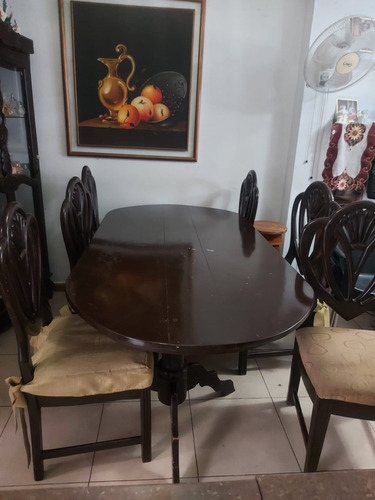 Mesa De Comedor 6 Puestos Madera Negra