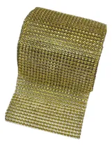 Comprar Falso Strass Dorado 24 Lineas, 12 Cm De Ancho X 10 Yardas 