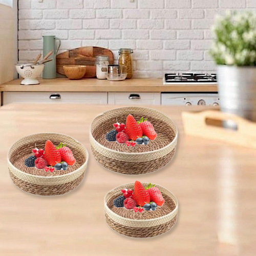 Cesta Para Servir Comida, Cesta De Almacenamiento Redonda,