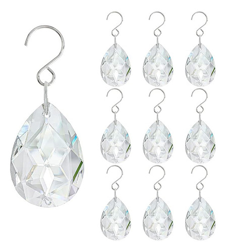 Decoración Navideña De Cristal Transparente En Forma De Lágr