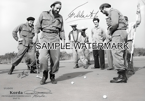 Che Guevara Y Fidel Castro  Golf  Foto Firmada -ver Info -a2