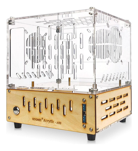 Gran Mini Itx Pc Case - Case Premium De Arcylic Y Wood Pc -