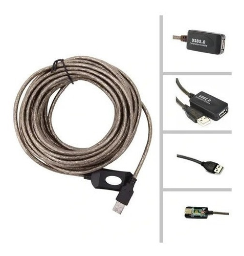 Extension Usb Macho A Hembra Activa 30 Metros Usb 2.0 Oxigen