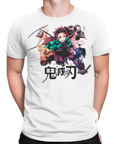 Playera Kimetsu No Yaiba Demon Slayer Team Blanco O Gris