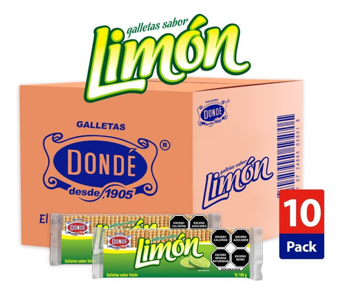 Limón Caja 10/180g - Galletas Dondé