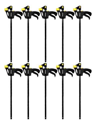 Kit Grampo Aperto Rápido Fertak 450mm Preto 10 Pçs 18pol