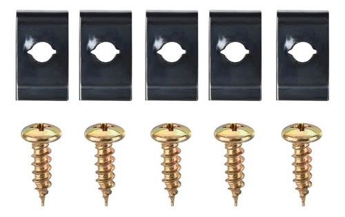 5 Clips Chavetas Y Tornillos 6mm 22x12.6mm Carro Moto Otros